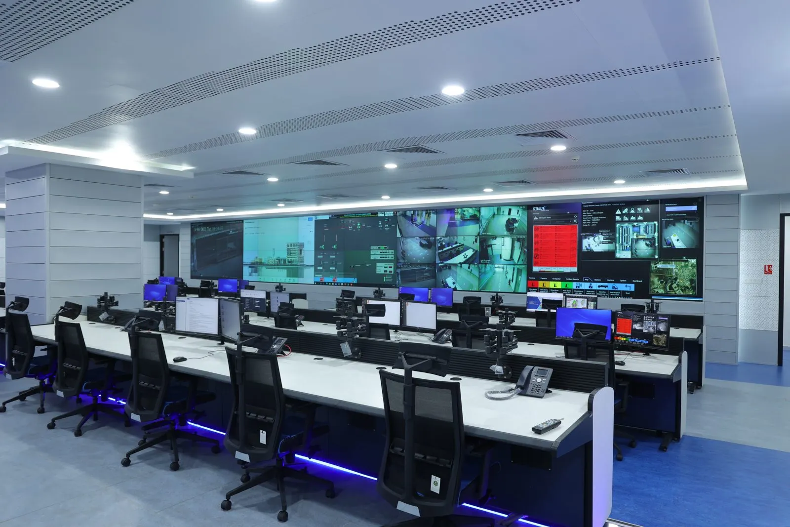 Operator consoles at Dholera's city command and control centre