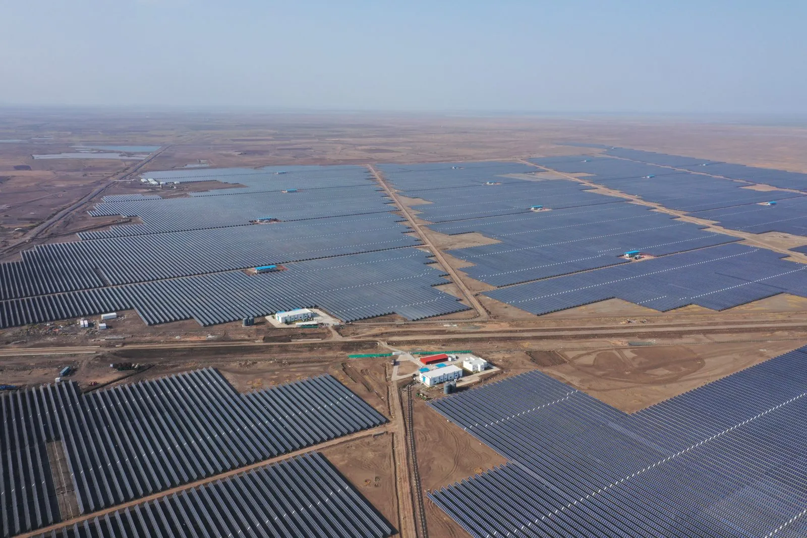 Solar panels at the Dholera ultra mega solar park